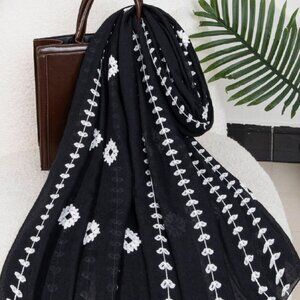 Black Flower Embroidery Dupatta
